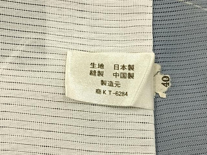 平和屋着物＊夏物　小紋　絽　草葉文　洗える着物　BAAX6879hj