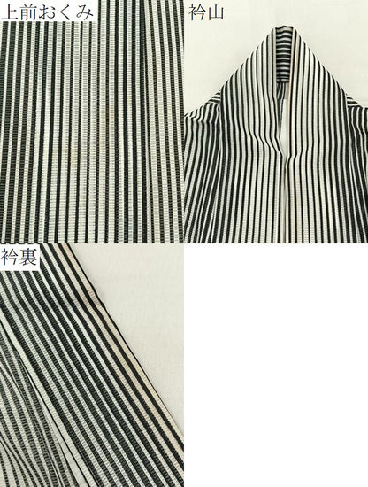 平和屋着物＊夏物　小紋　絽　縞　洗える着物　BAAX6880hj