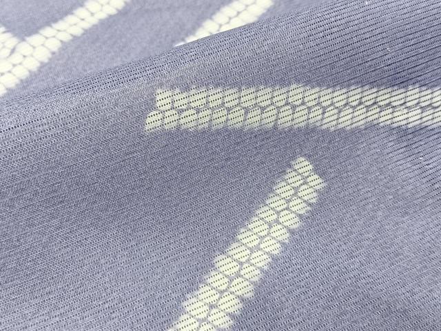 平和屋着物＊夏物　小紋　絽　幾何学文様　洗える着物　BAAX6882hj