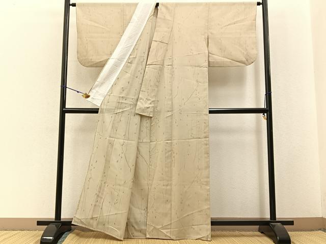 平和屋着物＊夏物　小紋　絽　枝花文　洗える着物　BAAX6891hj
