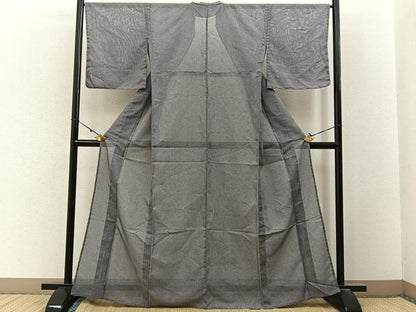 平和屋着物＊夏物　江戸小紋　絽　鮫小紋柄　両面染め　洗える着物　未使用　BAAX6894hj