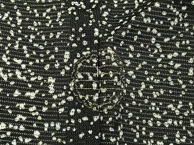 平和屋着物＊夏物　訪問着　絽　飛鶴文　たたき染め　黒地　金銀彩　洗える着物　BAAX6896hj