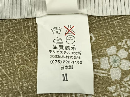 平和屋着物＊夏物　小紋　紅梅織　流水草花文　洗える着物　BAAX6898hj
