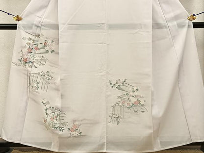 平和屋着物＊夏物　訪問着　絽　風景草花文　暈し染め　洗える着物　BAAX6902hj