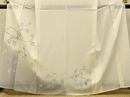 平和屋着物＊夏物　訪問着　絽　枝葉文　暈し染め　洗える着物　BAAX6905hj