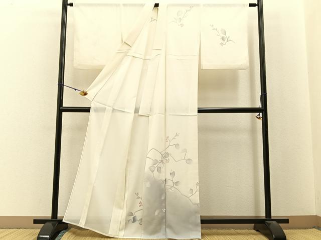 平和屋着物＊夏物　訪問着　絽　枝葉文　暈し染め　洗える着物　BAAX6905hj
