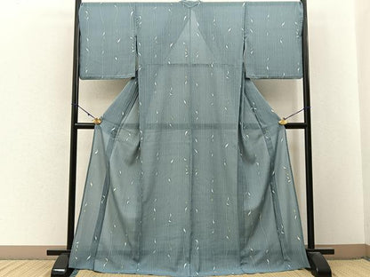平和屋着物＊夏物　小紋　紗　南天文　ロング丈　洗える着物　BAAX6906hj