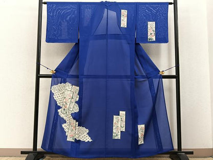 平和屋着物＊夏物　訪問着　絽　短冊有職花文　正絹　逸品　未使用　BAAX6909hj