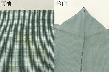 平和屋着物＊夏物　伝統工芸士　廣瀬雄望　江戸小紋　絽　万筋　水浅葱色×白磁色　正絹　逸品　BAAX6914hj