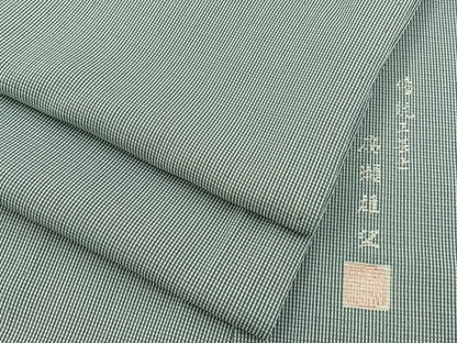 平和屋着物＊夏物　伝統工芸士　廣瀬雄望　江戸小紋　絽　万筋　水浅葱色×白磁色　正絹　逸品　BAAX6914hj