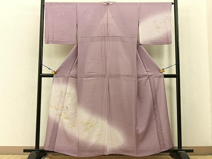 平和屋着物＊夏物　訪問着　絽　手描き　秋草文　暈し染め　正絹　逸品　BAAX6918hj