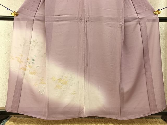 平和屋着物＊夏物　訪問着　絽　手描き　秋草文　暈し染め　正絹　逸品　BAAX6918hj