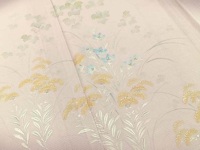 平和屋着物＊夏物　訪問着　絽　手描き　秋草文　暈し染め　正絹　逸品　BAAX6918hj