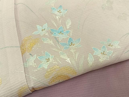 平和屋着物＊夏物　訪問着　絽　手描き　秋草文　暈し染め　正絹　逸品　BAAX6918hj