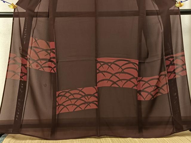 平和屋着物＊夏物　訪問着　絽　芝草文　正絹　逸品　BAAX6922hj