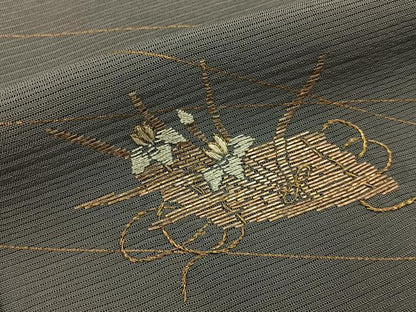 平和屋着物＊夏物　訪問着　絽　竹屋町刺繍　花筏　金彩　正絹　逸品　BAAX6928hj