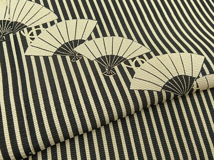 平和屋着物＊夏物　訪問着　絽　扇面文　黒地　正絹　逸品　BAAX6929hj
