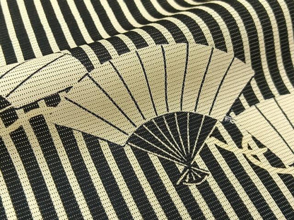 平和屋着物＊夏物　訪問着　絽　扇面文　黒地　正絹　逸品　BAAX6929hj