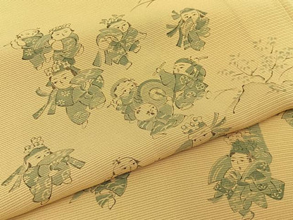 平和屋着物＊夏物　訪問着　絽　手描き　人物文　正絹　逸品　BAAX6930hj