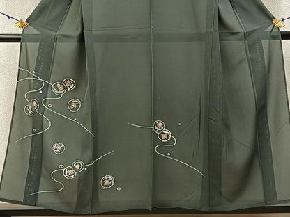 平和屋着物＊夏物　訪問着　絽　花丸文　金彩　正絹　逸品　BAAX6936hj