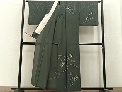 平和屋着物＊夏物　訪問着　絽　花丸文　金彩　正絹　逸品　BAAX6936hj