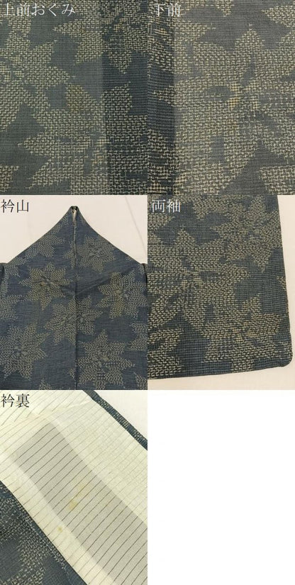平和屋着物＊夏物　紗紬　花尽し　正絹　逸品　BAAX6938hj