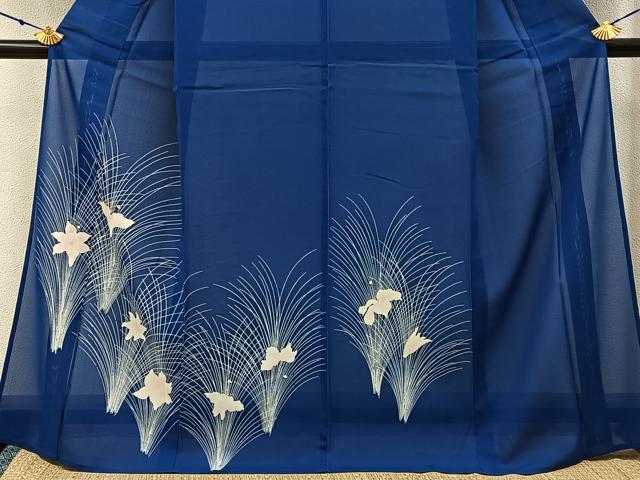 平和屋着物＊夏物　訪問着　絽　草花文　正絹　逸品　BAAX6942hj