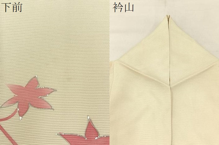 平和屋着物＊夏物　訪問着　絽　楓　銀彩　正絹　逸品　BAAX6944hj