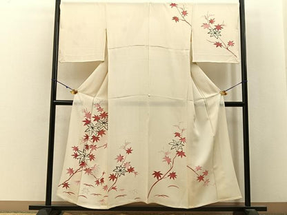 平和屋着物＊夏物　訪問着　絽　楓　銀彩　正絹　逸品　BAAX6944hj