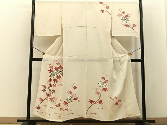 平和屋着物＊夏物　訪問着　絽　楓　銀彩　正絹　逸品　BAAX6944hj