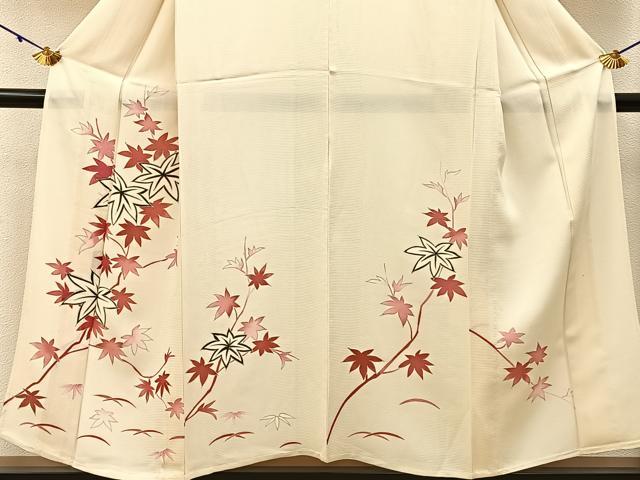 平和屋着物＊夏物　訪問着　絽　楓　銀彩　正絹　逸品　BAAX6944hj