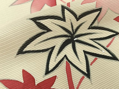 平和屋着物＊夏物　訪問着　絽　楓　銀彩　正絹　逸品　BAAX6944hj