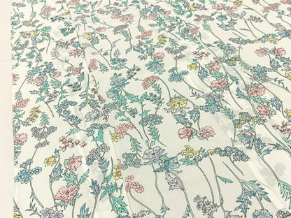 平和屋着物＊夏物　小紋　絽　草花尽くし　洗える着物　BAAX6946hj