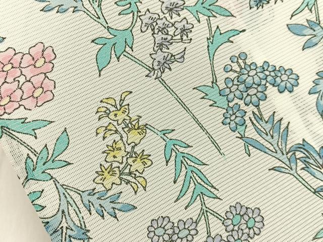 平和屋着物＊夏物　小紋　絽　草花尽くし　洗える着物　BAAX6946hj