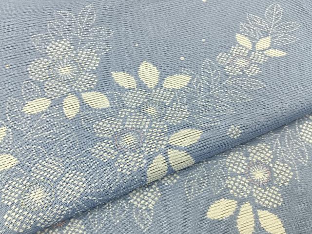 平和屋着物＊夏物　小紋　絽　草花文　洗える着物　BAAX6947hj
