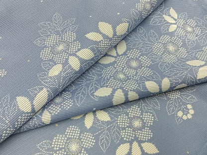 平和屋着物＊夏物　小紋　絽　草花文　洗える着物　BAAX6947hj