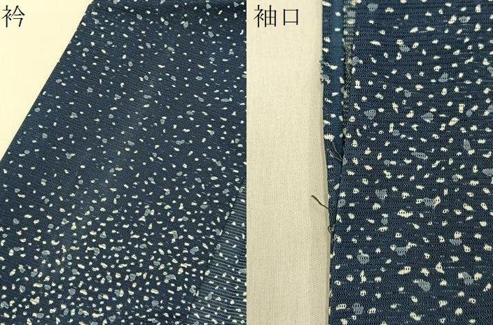 平和屋着物＊夏物　小紋　絽　あられ文様　洗える着物　BAAX6950hj