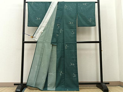 平和屋着物＊夏物　小紋　絽　萩　さんび謹製　洗える着物　BAAX6954hj