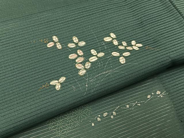 平和屋着物＊夏物　小紋　絽　萩　さんび謹製　洗える着物　BAAX6954hj