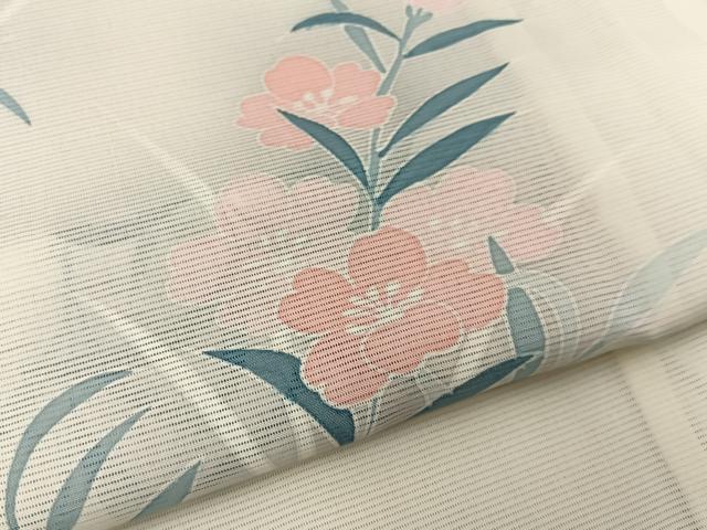 平和屋着物＊夏物　訪問着　絽　草花文　暈し染め　洗える着物　BAAX6957hj