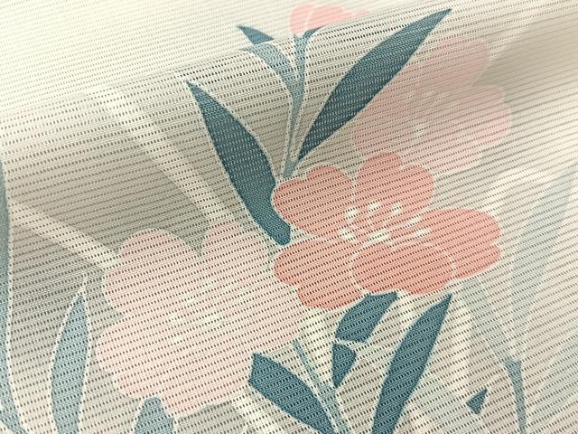 平和屋着物＊夏物　訪問着　絽　草花文　暈し染め　洗える着物　BAAX6957hj
