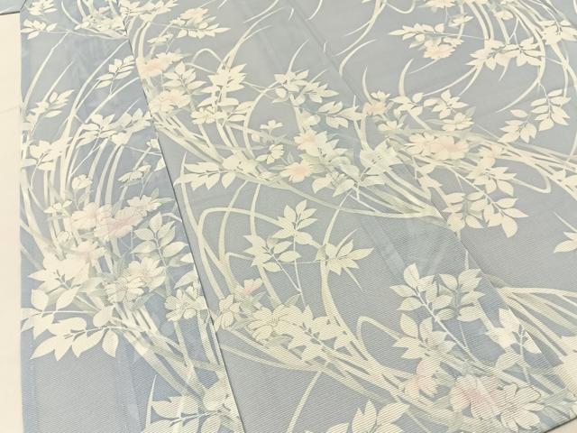 平和屋着物＊夏物　小紋　絽　草花文　洗える着物　BAAX6958hj