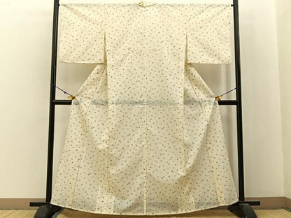 平和屋着物＊夏物　小紋　絽　舞桜文　洗える着物　BAAX6959hj