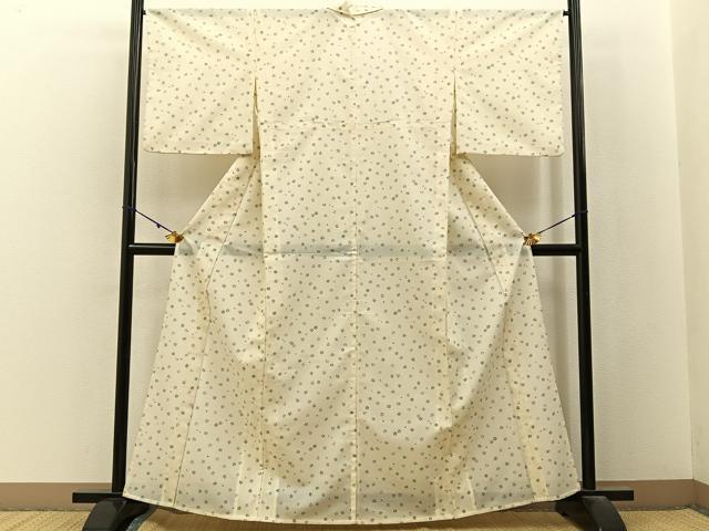 平和屋着物＊夏物　小紋　絽　舞桜文　洗える着物　BAAX6959hj