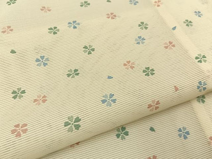 平和屋着物＊夏物　小紋　絽　舞桜文　洗える着物　BAAX6959hj