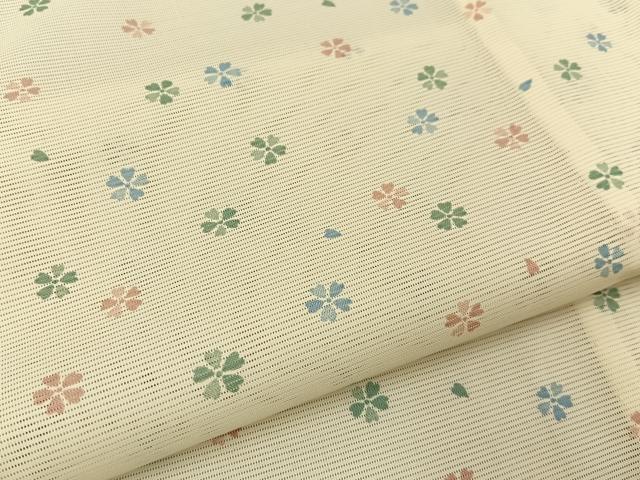 平和屋着物＊夏物　小紋　絽　舞桜文　洗える着物　BAAX6959hj