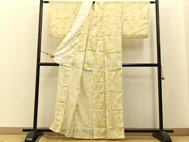 平和屋着物＊夏物　小紋　絽　草葉尽くし　洗える着物　BAAX6967hj