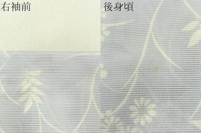 平和屋着物＊夏物　小紋　絽　草花文　洗える着物　未使用　BAAX6970hj