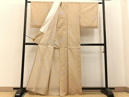 平和屋着物＊夏物　小紋　絽　動物雪輪花文　洗える着物　BAAX6971hj
