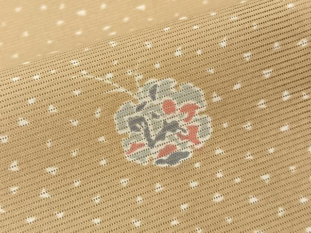 平和屋着物＊夏物　小紋　絽　動物雪輪花文　洗える着物　BAAX6971hj